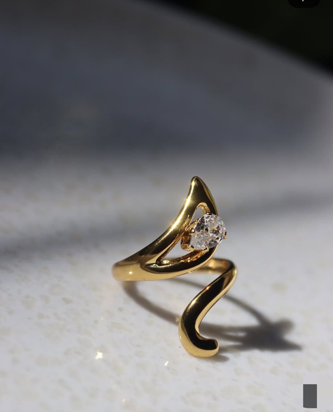 Helix Pear Ring — Sculptural Bypass