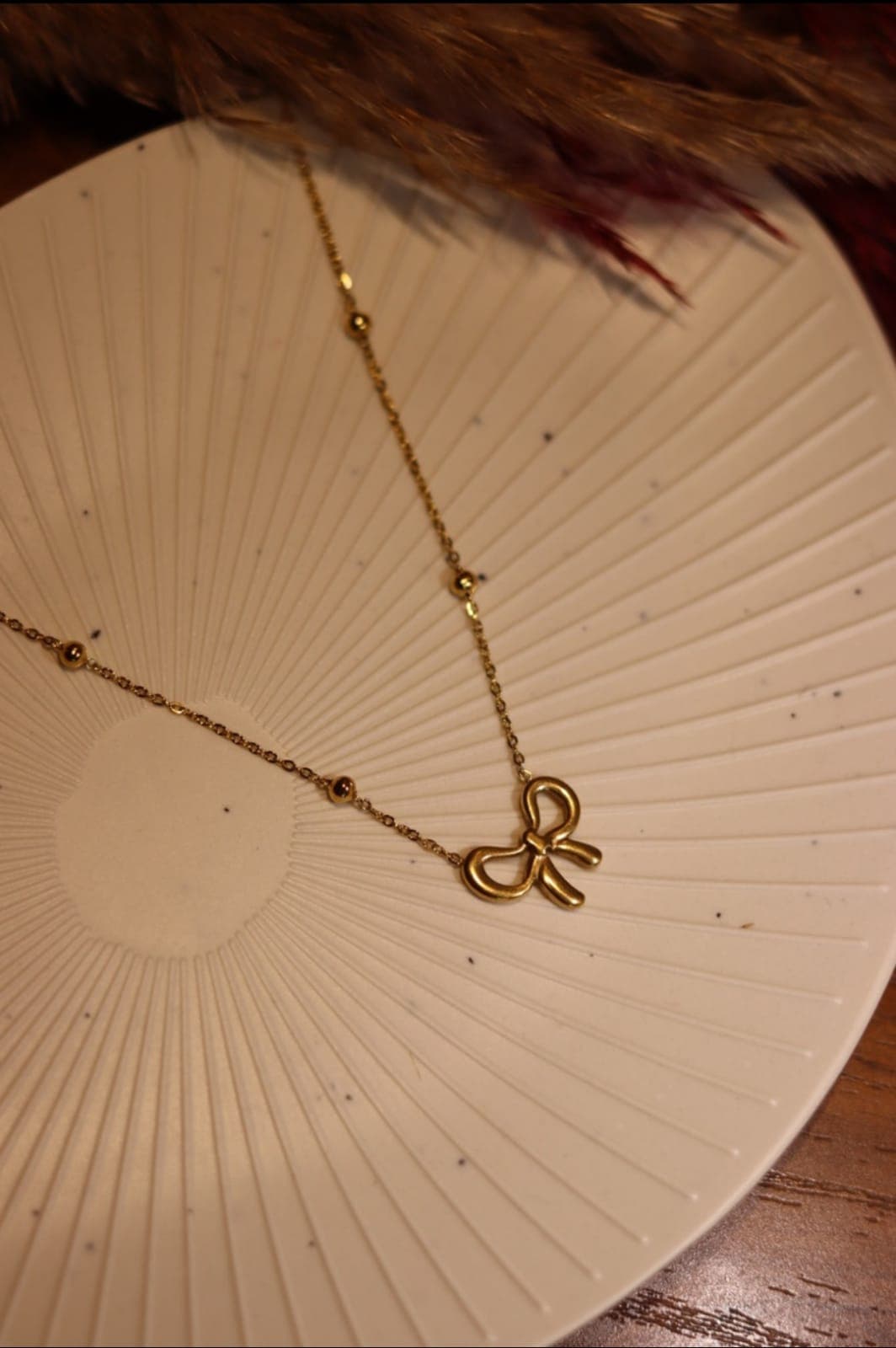 Petite Bow Station Necklace