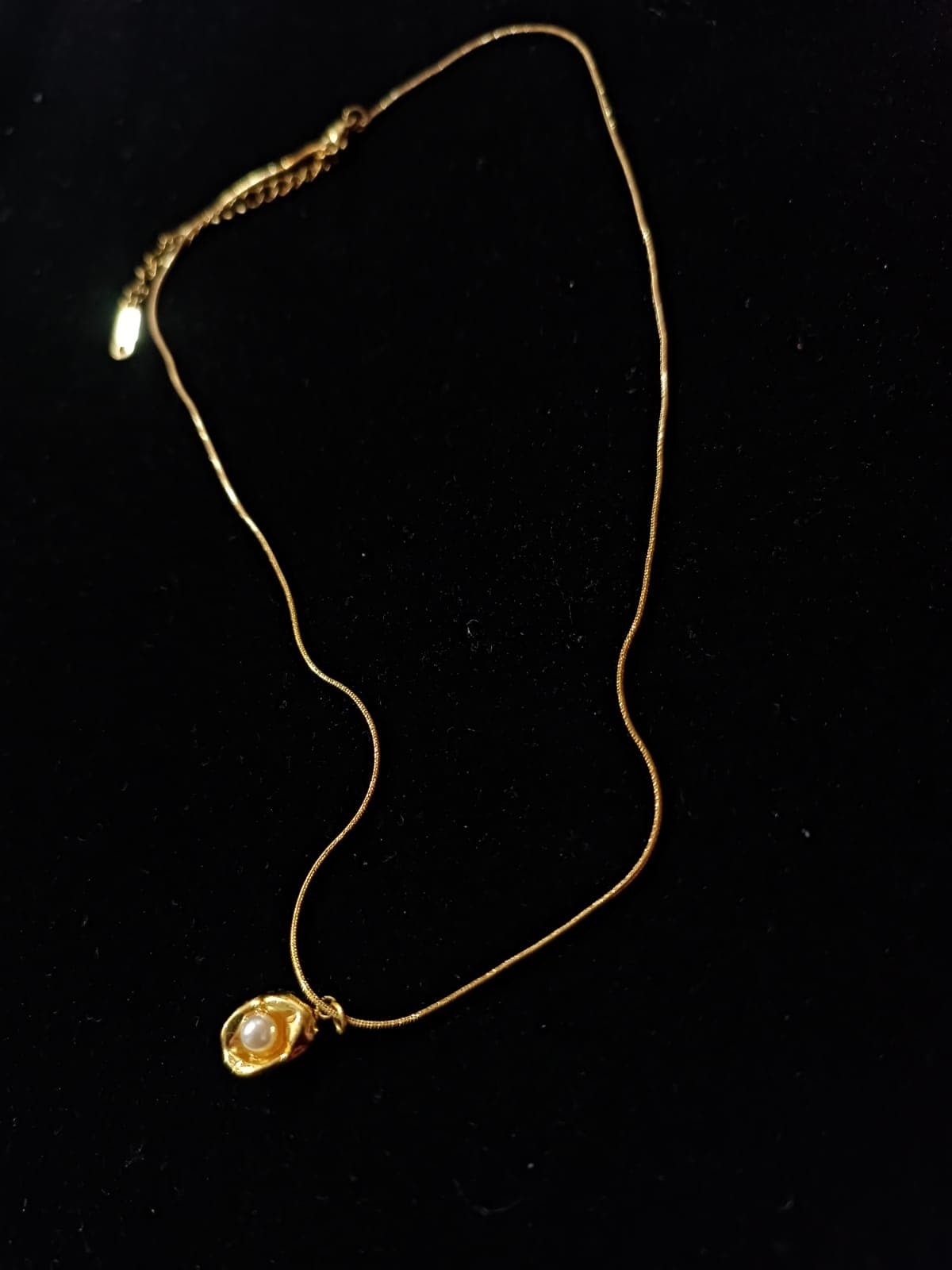 Pearl Charm Snake Chain Necklace