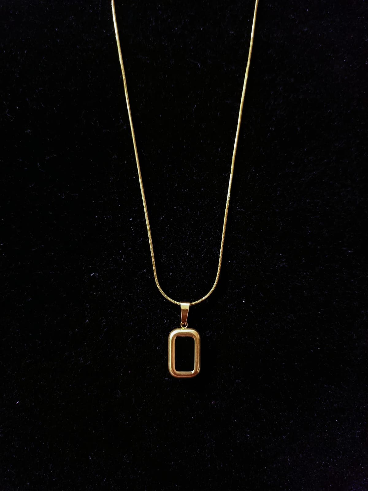 Open Rectangle Pendant Necklace