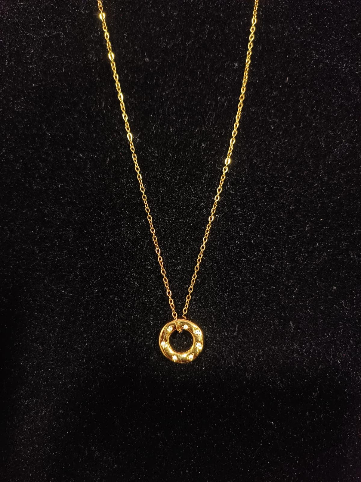 Pavé Donut Pendant Necklace