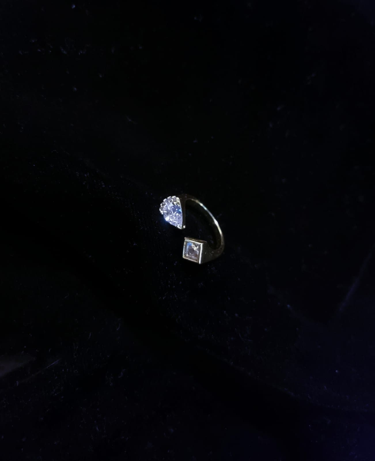 Pear & Princess Open Ring