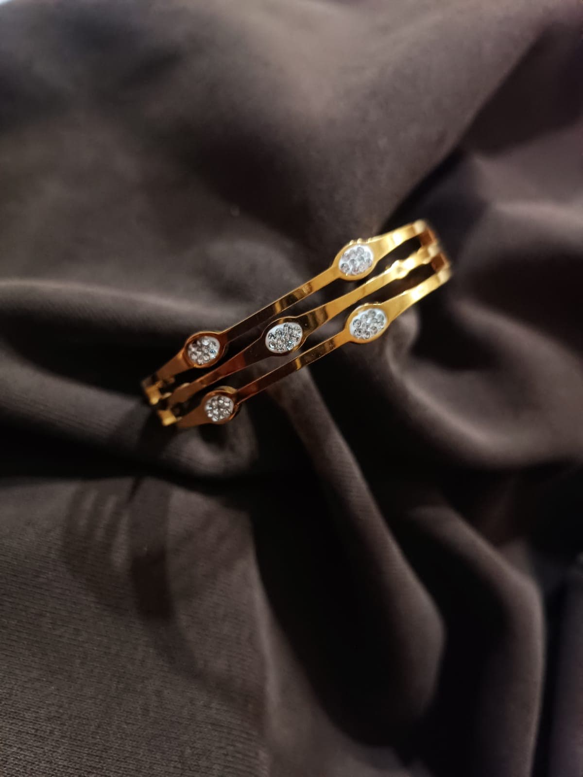Multi-Row Bezel Bangle Bracelet