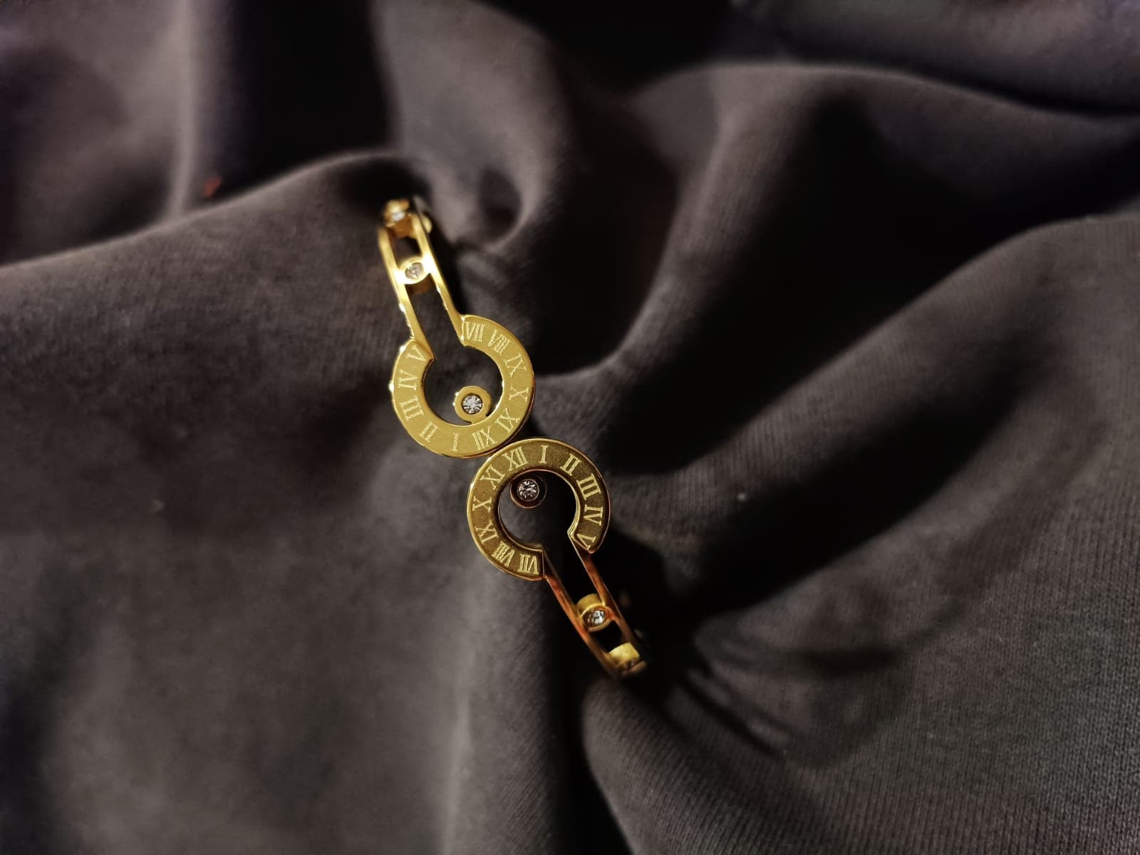Roman Double Disc Cuff Bracelet